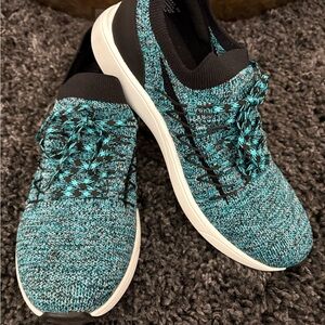 Teal and Black Knit Sneakers